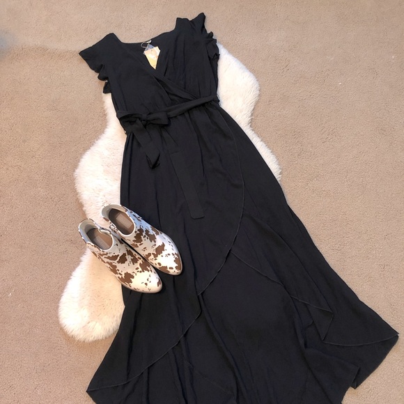 Black bohemian high low maxi dress - Picture 2 of 2